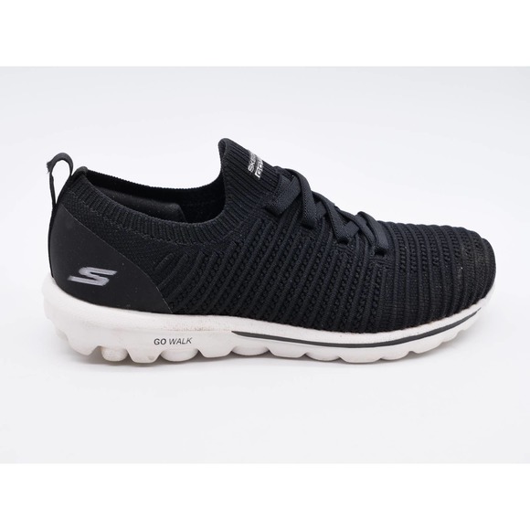 Skechers Sneakers Womens 5 Ultra Flex Black Stretch Knit Slip On Washable Shoes - Picture 4 of 10